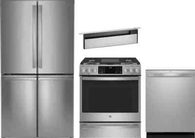 4 Piece Package Includes Refrigerator, Range, Hood And Dishwasher